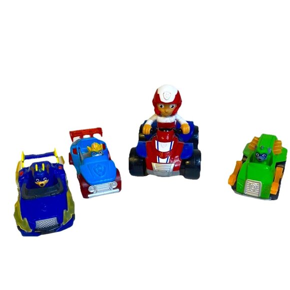 Lot Paw Patrol Rescue Pups Ryder ATV 4 Wheel Vehicle Figure Plus 3 Minis - Picture 1 of 10